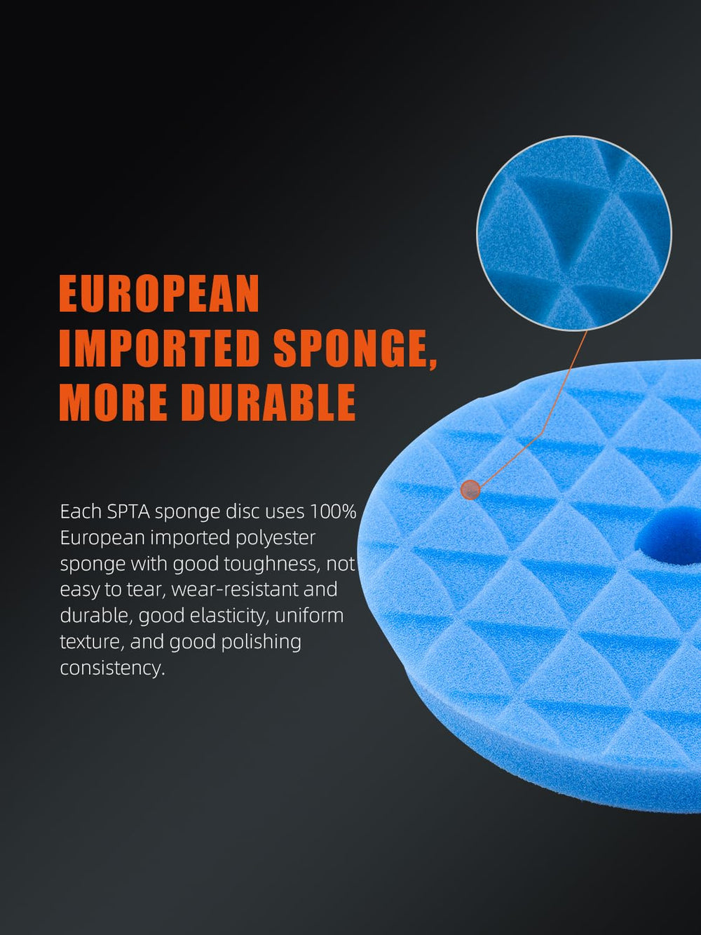 SPTA microfiber finishing disc detail for streak-free final polishing benefit
