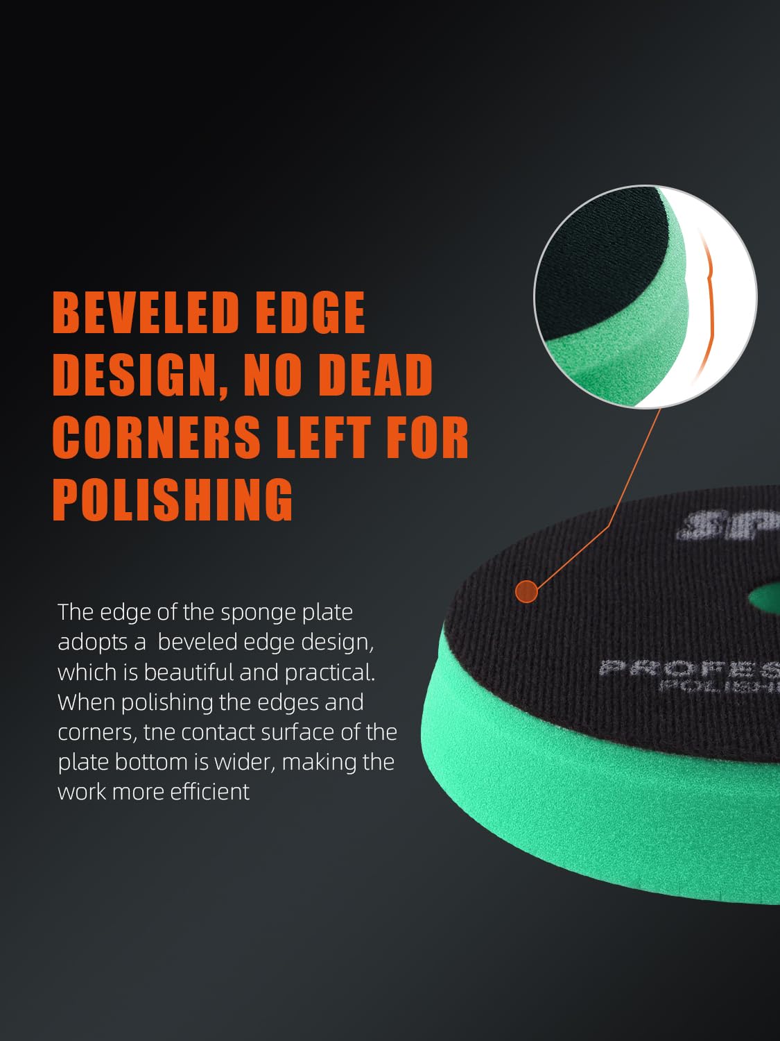 SPTA microfiber finishing pad detail delivering swirl-free gloss