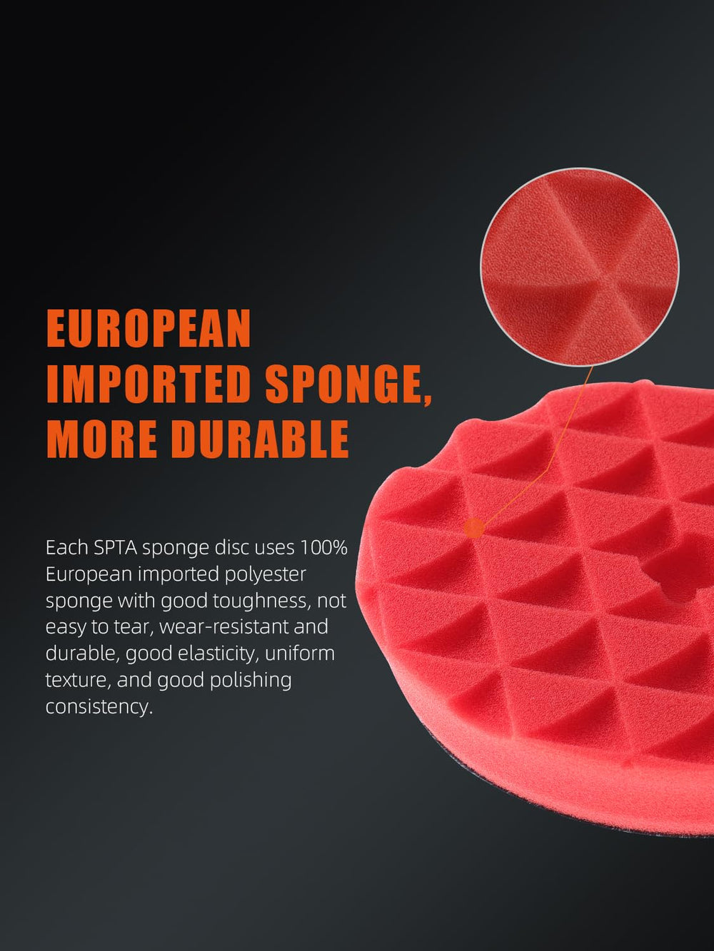 SPTA microfiber finishing pad surface for streak-free high gloss