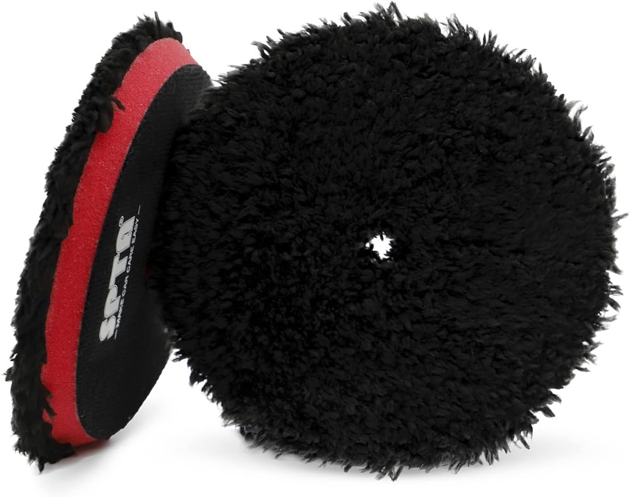 SPTA microfiber pad front view showing dense fibers and polishing benefit