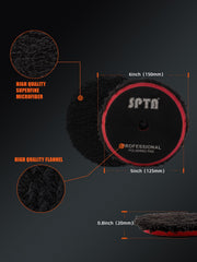 SPTA microfiber pad side profile highlighting thick sponge for even pressure