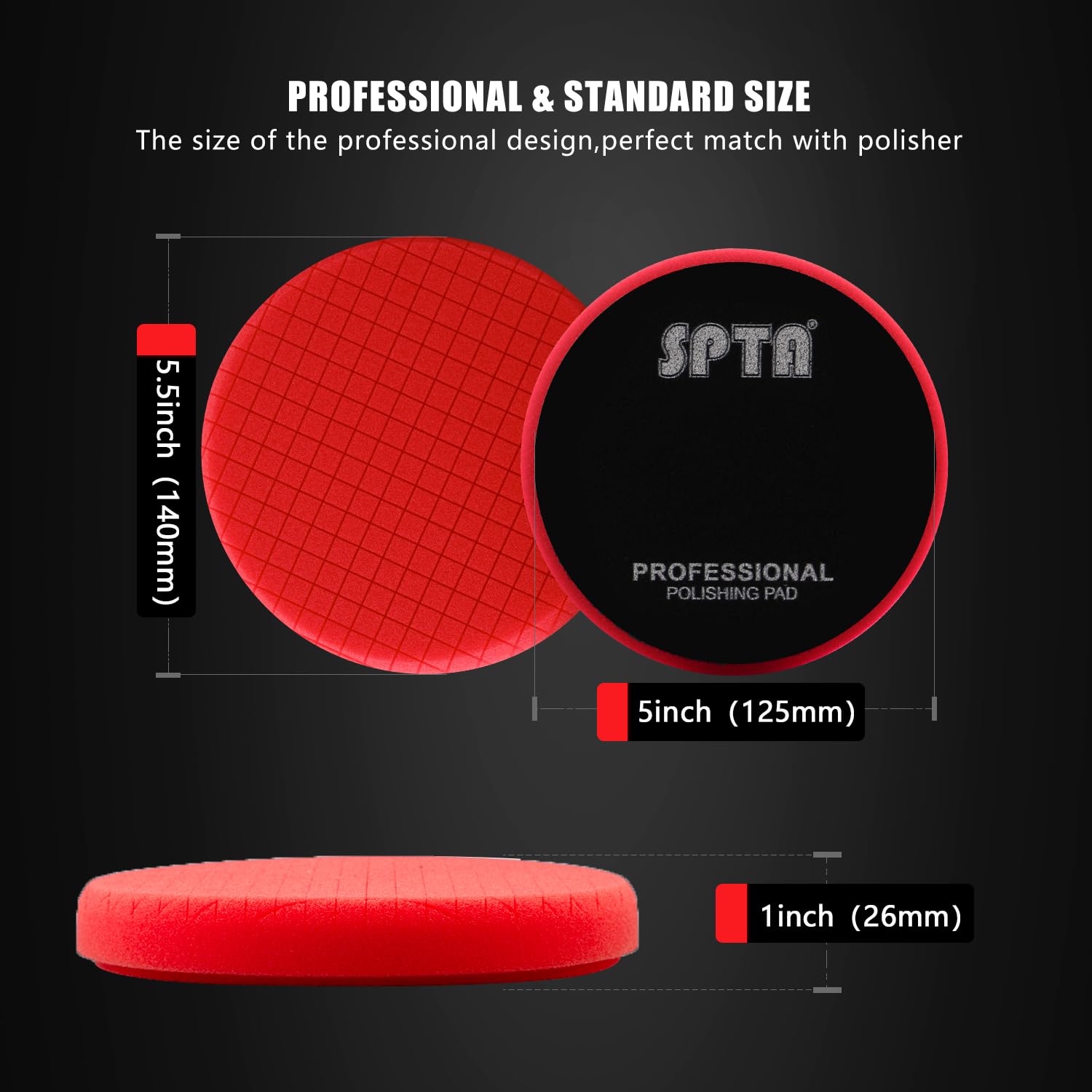 SPTA red T10 pad back Velcro surface ensuring secure attachment