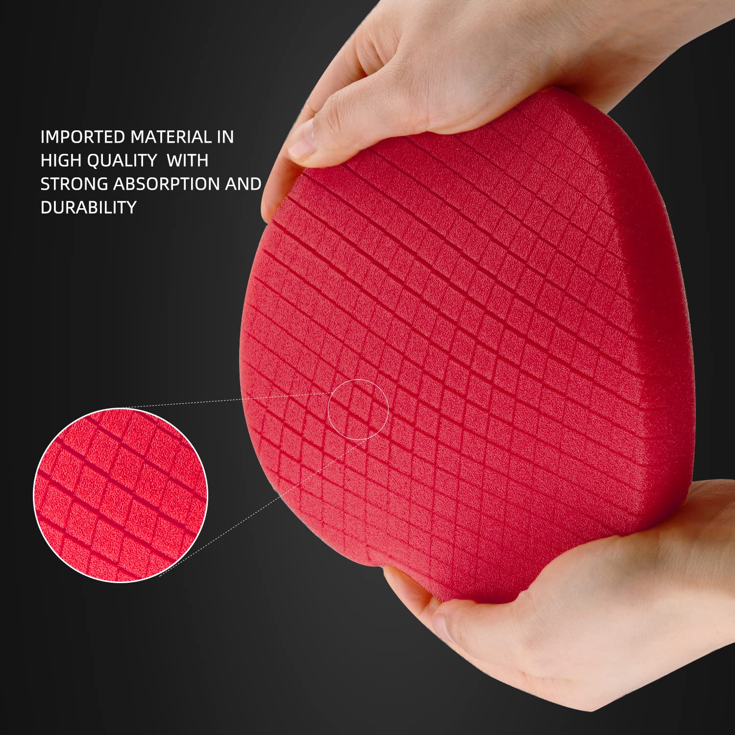 SPTA red T10 foam texture showing high-density cells for even finish