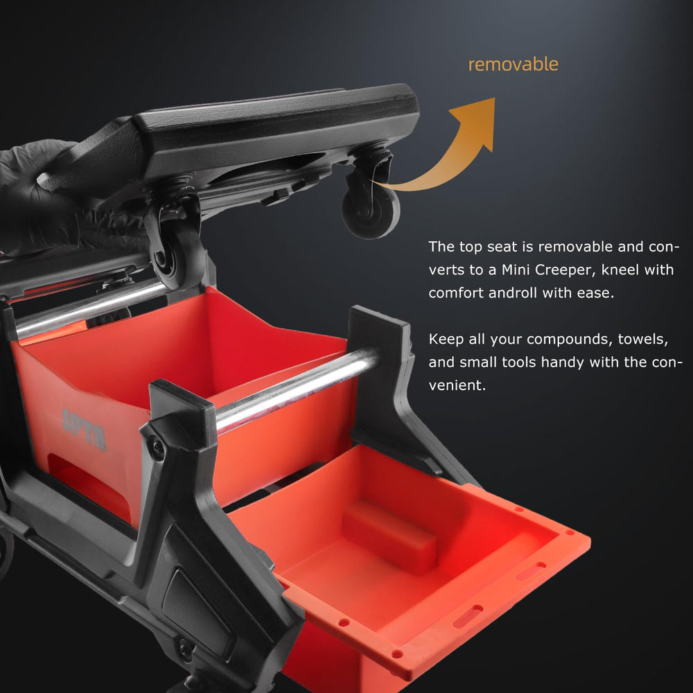 SPTA caster wheels gliding smoothly to allow quiet 360-degree movement