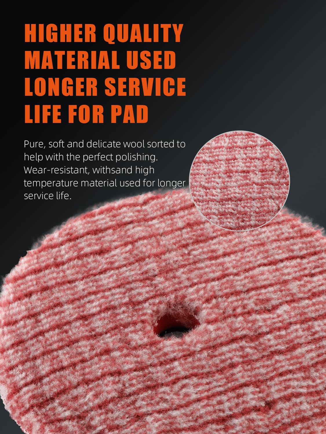 SPTA wool pad attached to a polisher showing compatibility and efficient cutting
