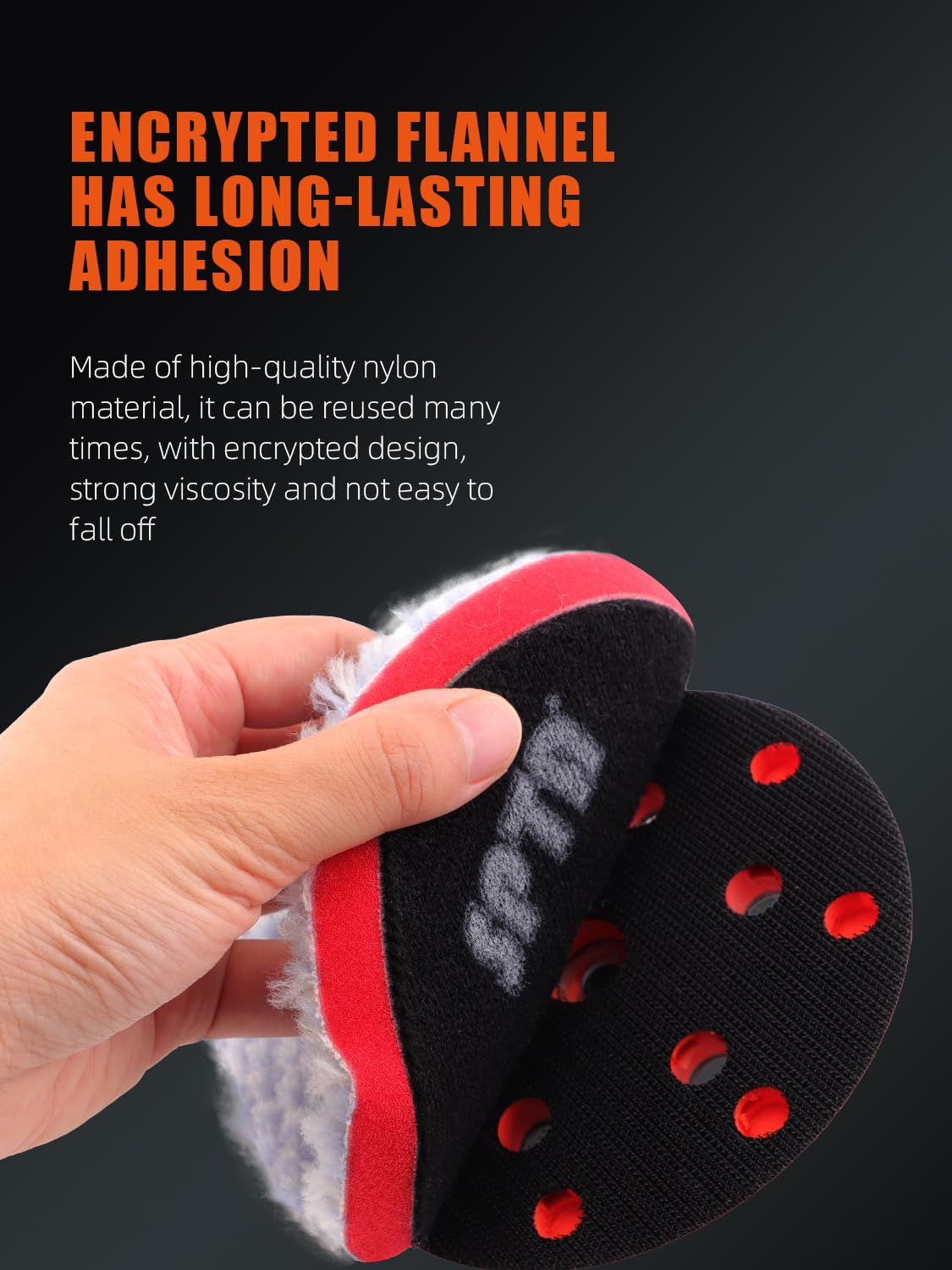 SPTA pad beside foam pad and polish illustrating multi-step workflow