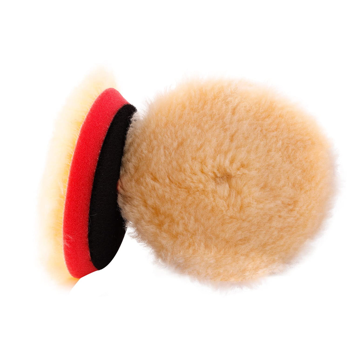 SPTA front view of 3-inch wool pad showing dense fibers and uniform face for fast cutting