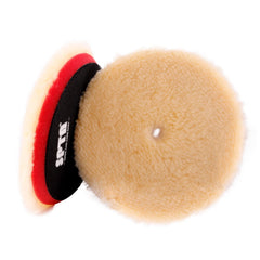 SPTA front view of 6-inch wool pad showing hook-and-loop backing and benefit durable fit