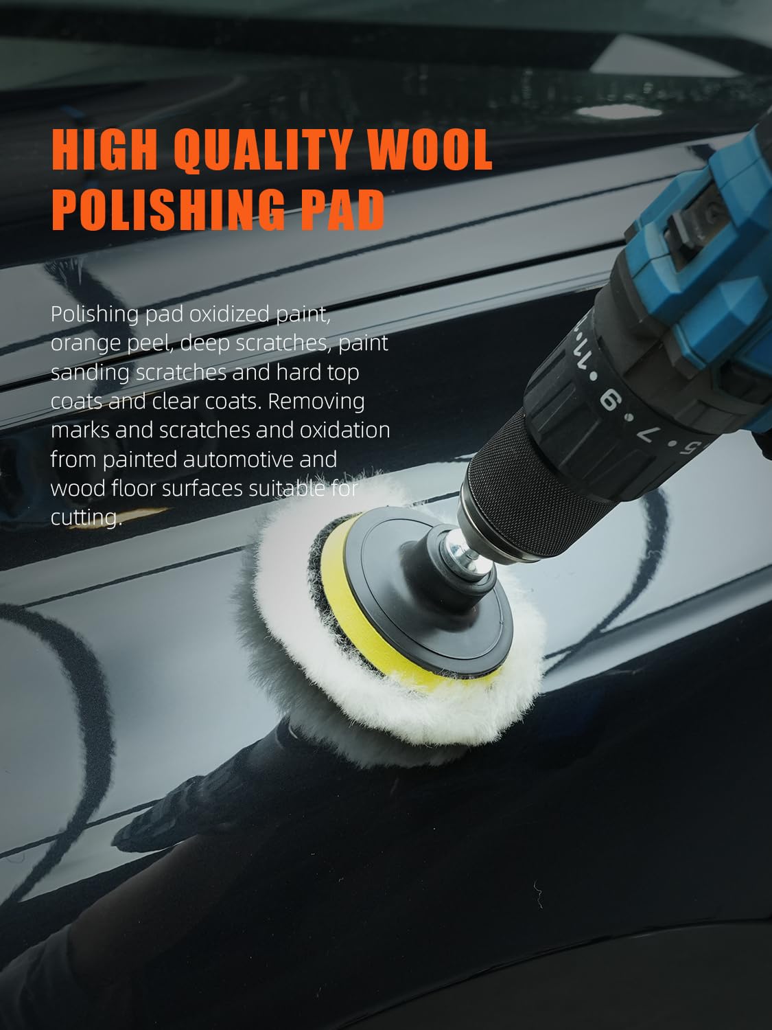 SPTA wool pad polishing a car bumper showing effective defect removal