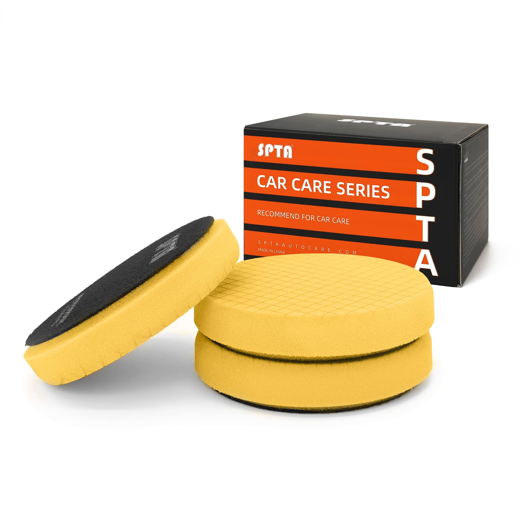 SPTA front view of yellow T80 pad showing cutting profile and benefits