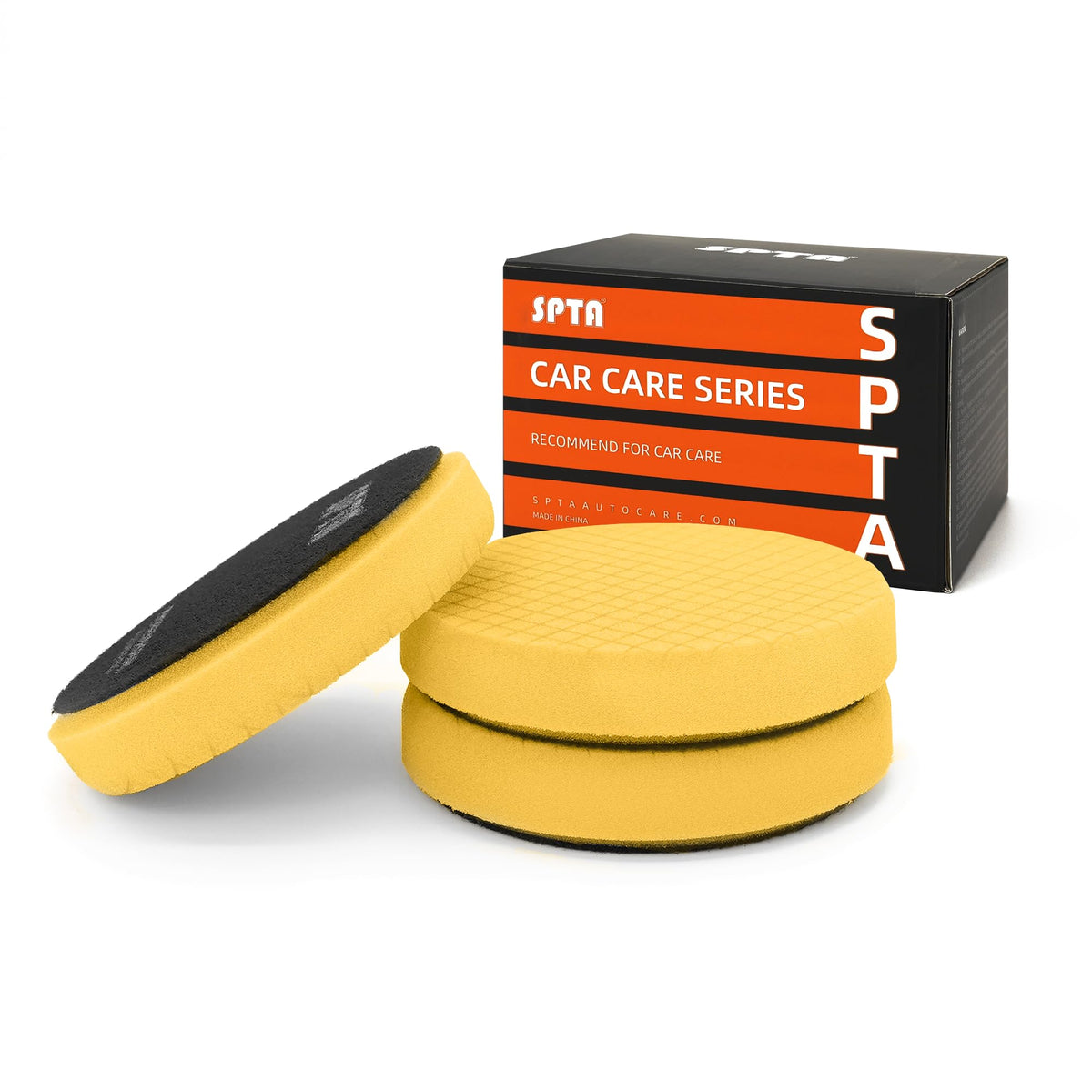 SPTA front view of yellow T80 pad showing cutting profile and benefits
