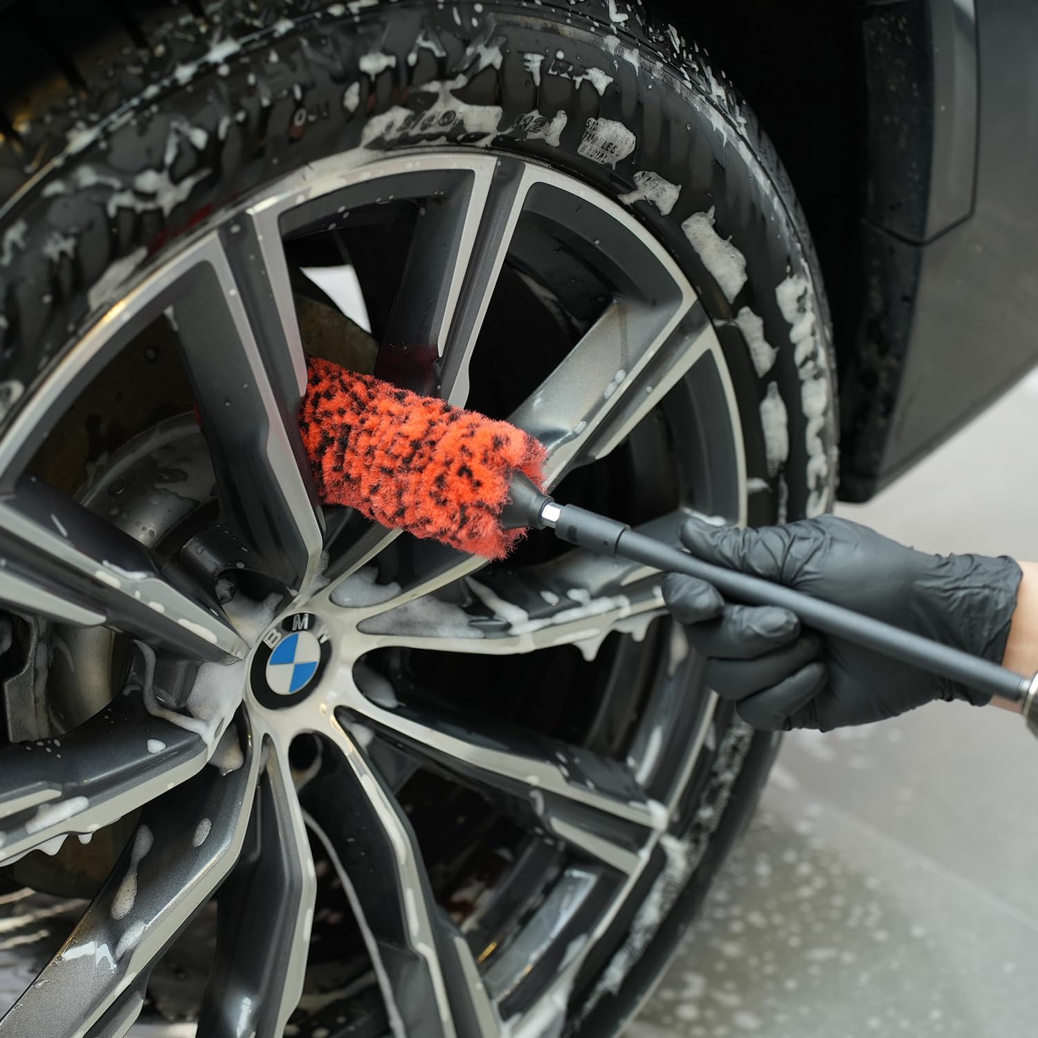 SPTA wheel before and after using brush highlighting visible cleaning result