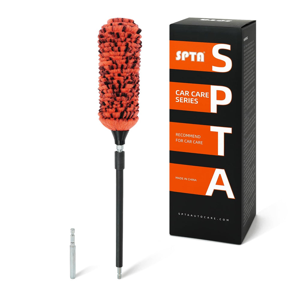 SPTA packaging with brush and spare adapter showing included contents