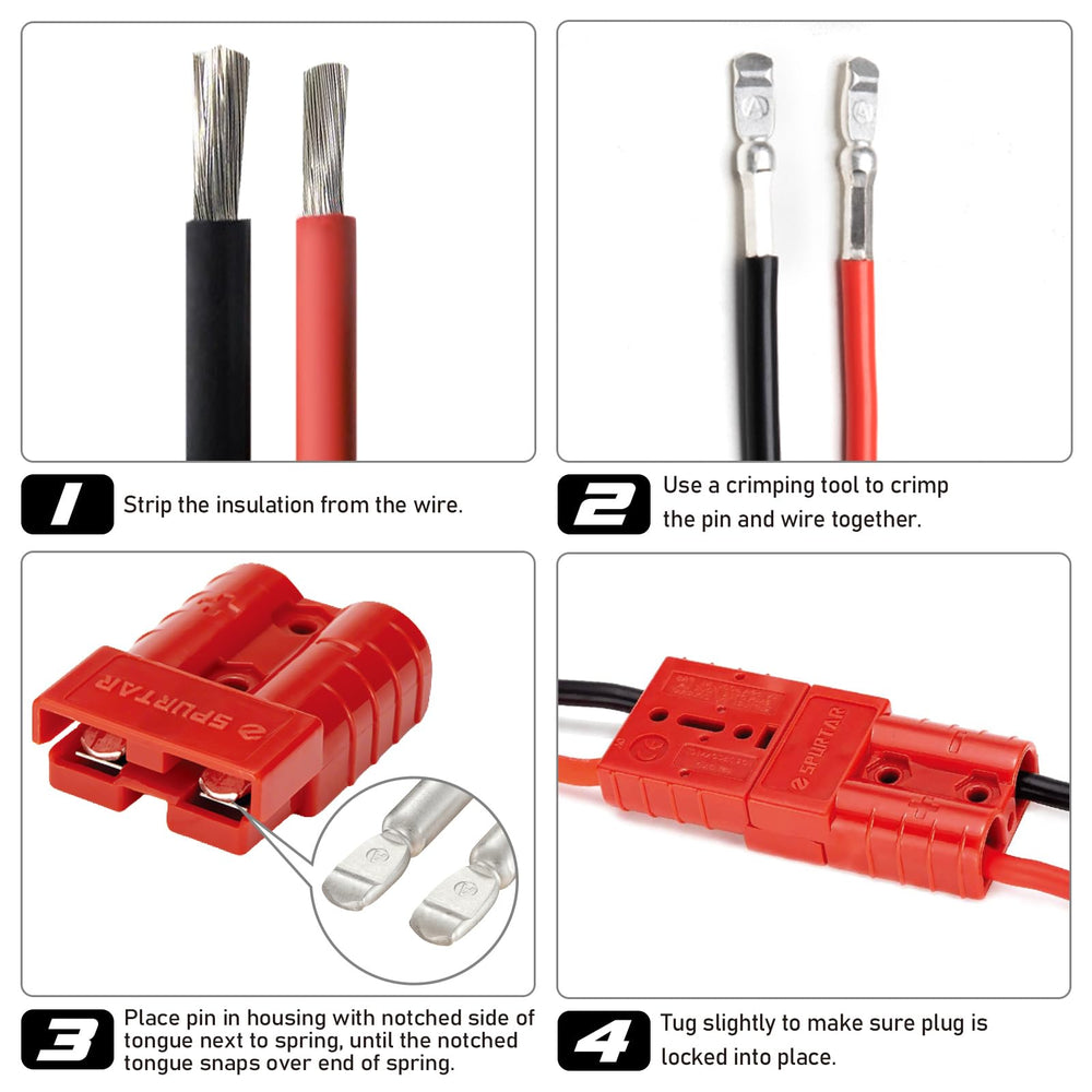 Spurtar connector label showing 175A and voltage rating for safe system matching