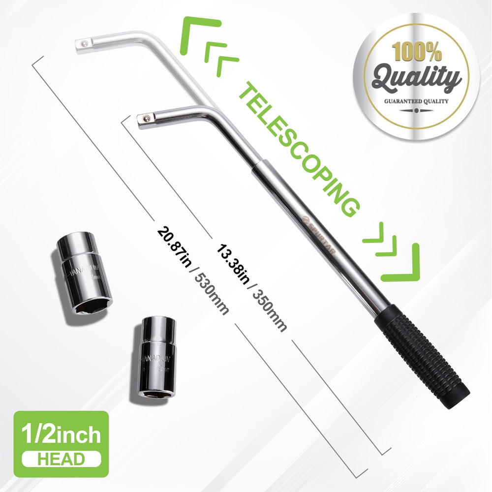 Spurtar double-ended 17/19mm and 21/23mm chrome‑vanadium sockets showing fit options
