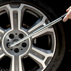 Spurtar wrench extended length demonstrating extra leverage for easier lug removal