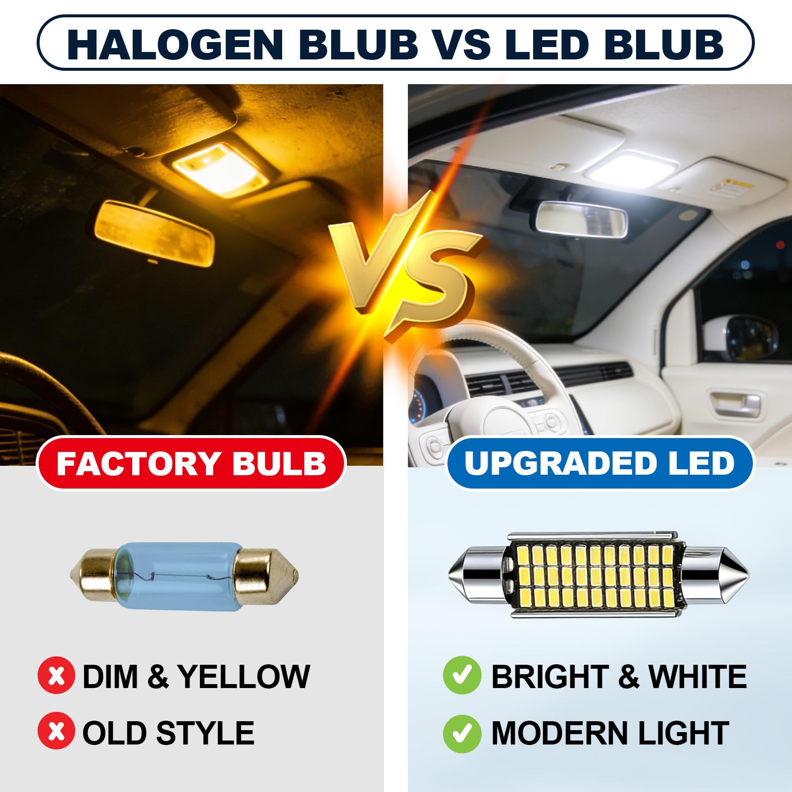 Spurtar 31mm festoon bulb installed in dome light improving cabin visibility
