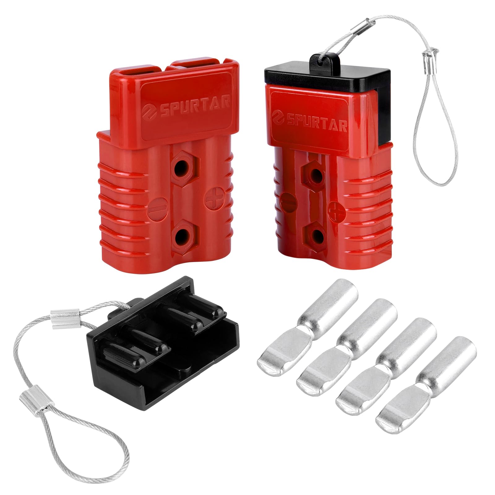 Spurtar front packaging showing two red 175A connectors and benefits of quick connect