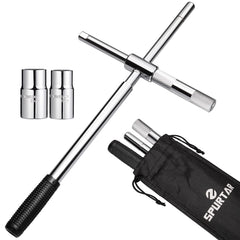 Spurtar front view of lug wrench kit showing components and portability benefit