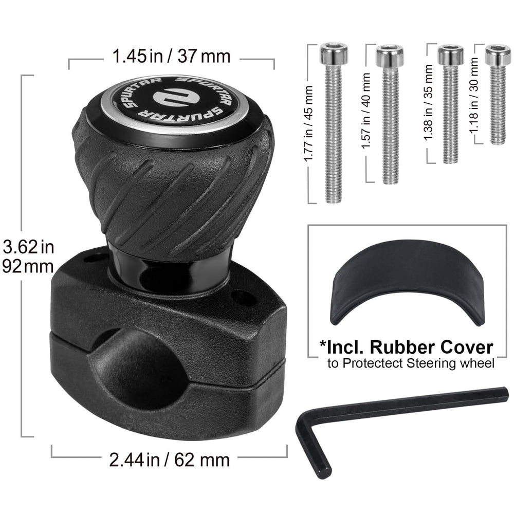 Spurtar installed in car interior enabling one-hand steering comfort