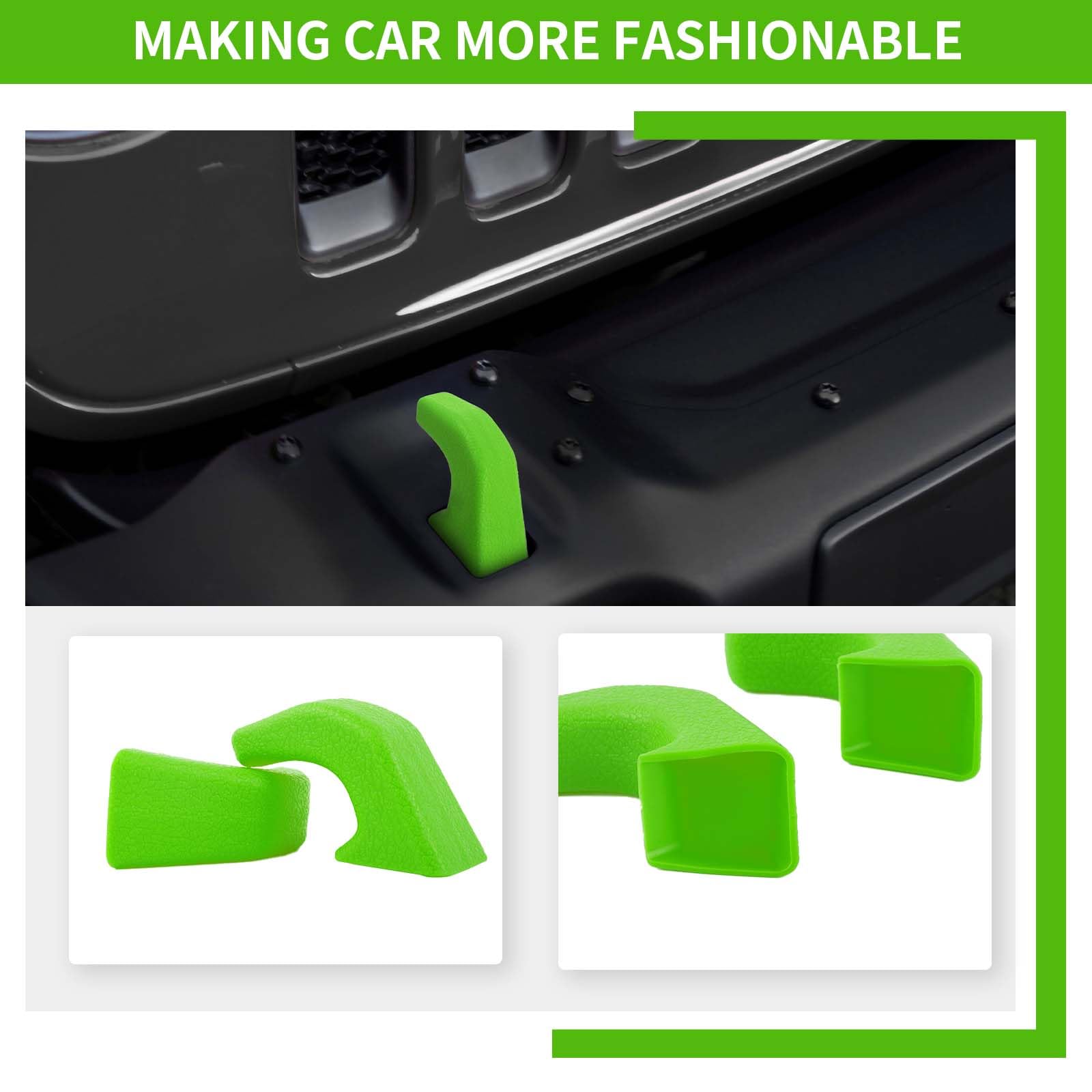 SQQP green cover installed on Jeep front for refreshed-look benefit