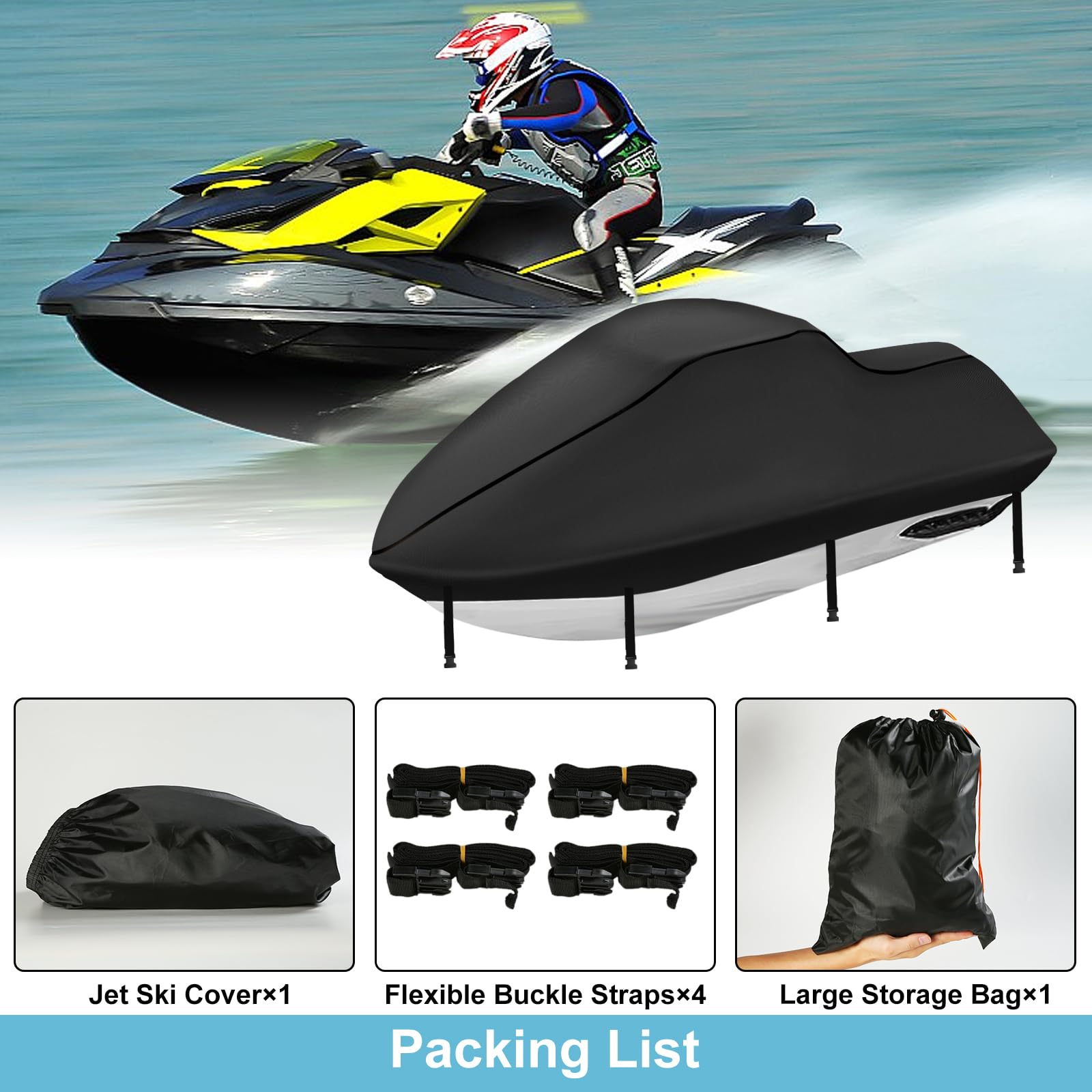 SRIMMIT folded cover in storage bag for compact off-season storage