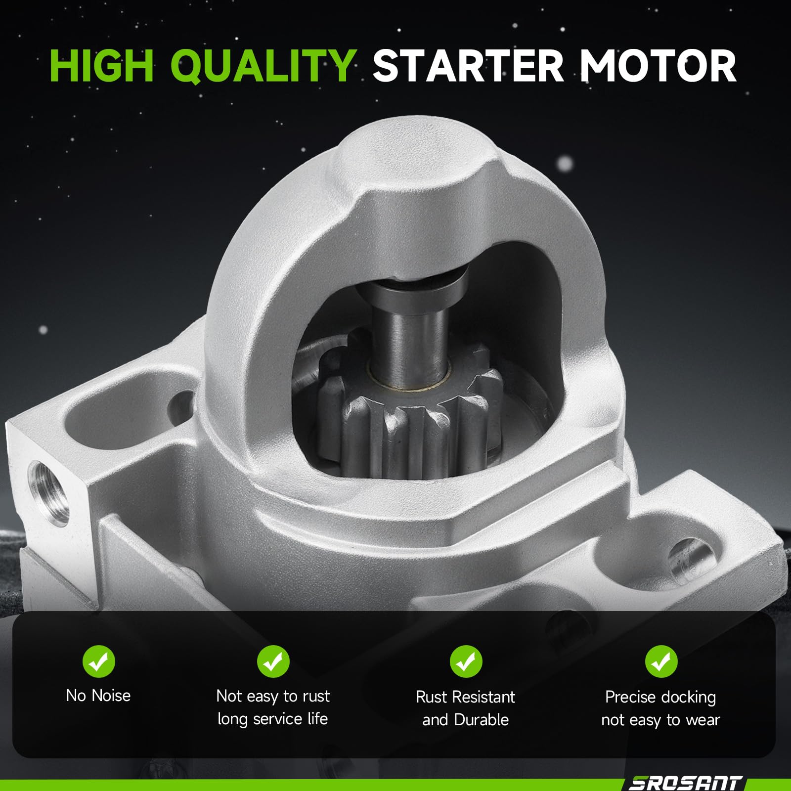 srosant starter next to ruler scale showing compact size for easy handling and installation