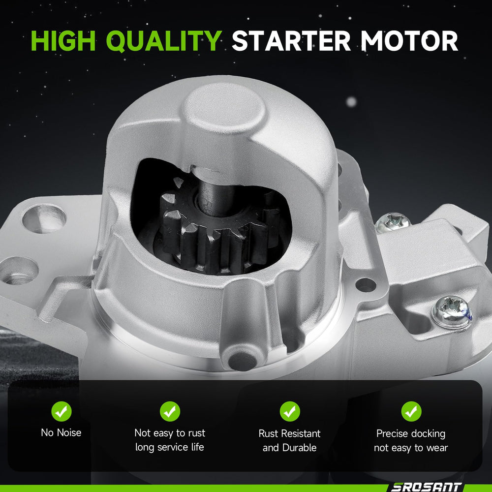 srosant starter size comparison with ruler illustrating compact gear-reduction design advantage