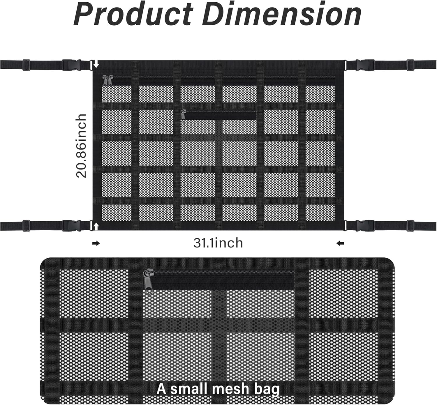 SSNNUU close-up of thickened polyester mesh highlighting durability benefit