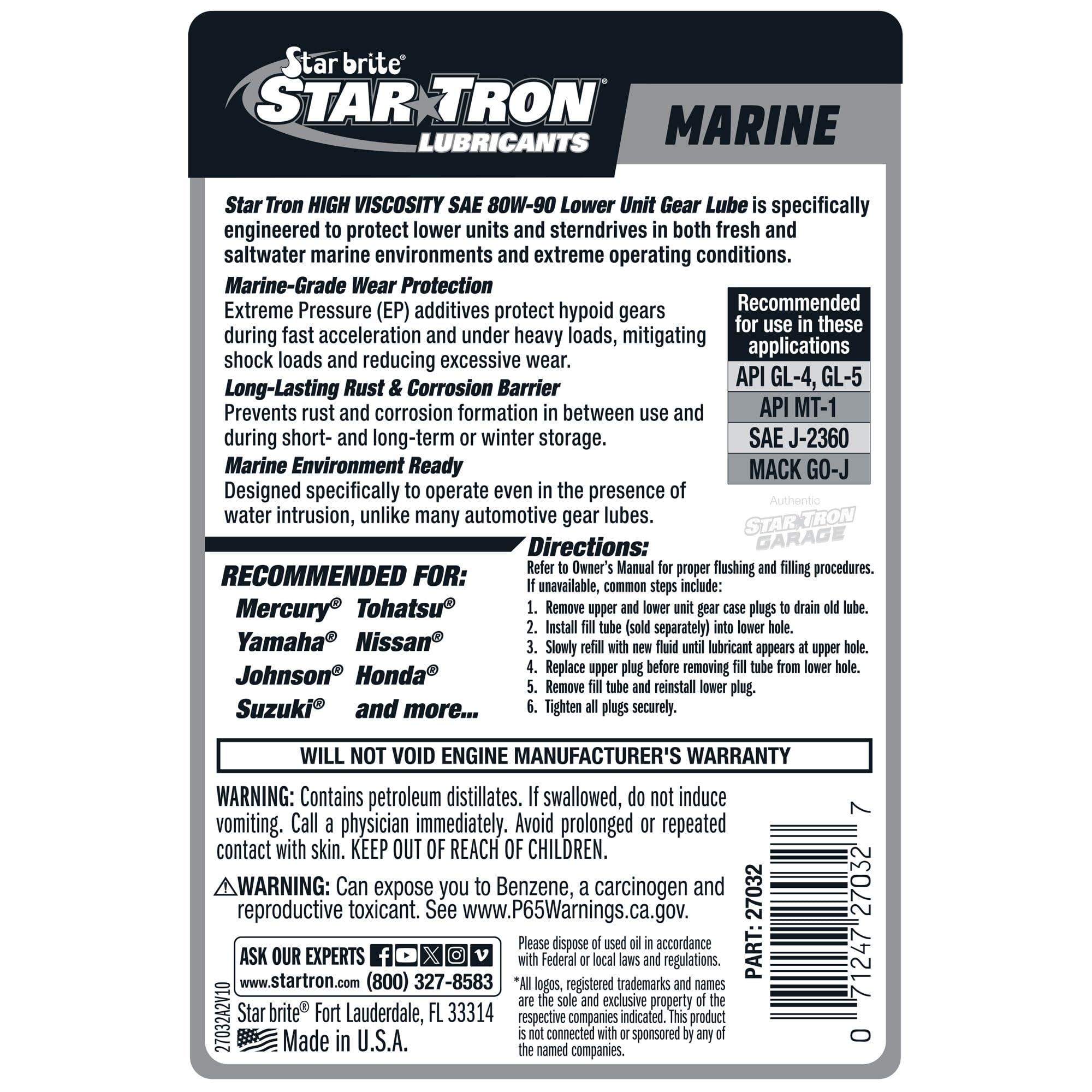 STAR BRITE close-up of 80W90 texture illustrating thick consistency