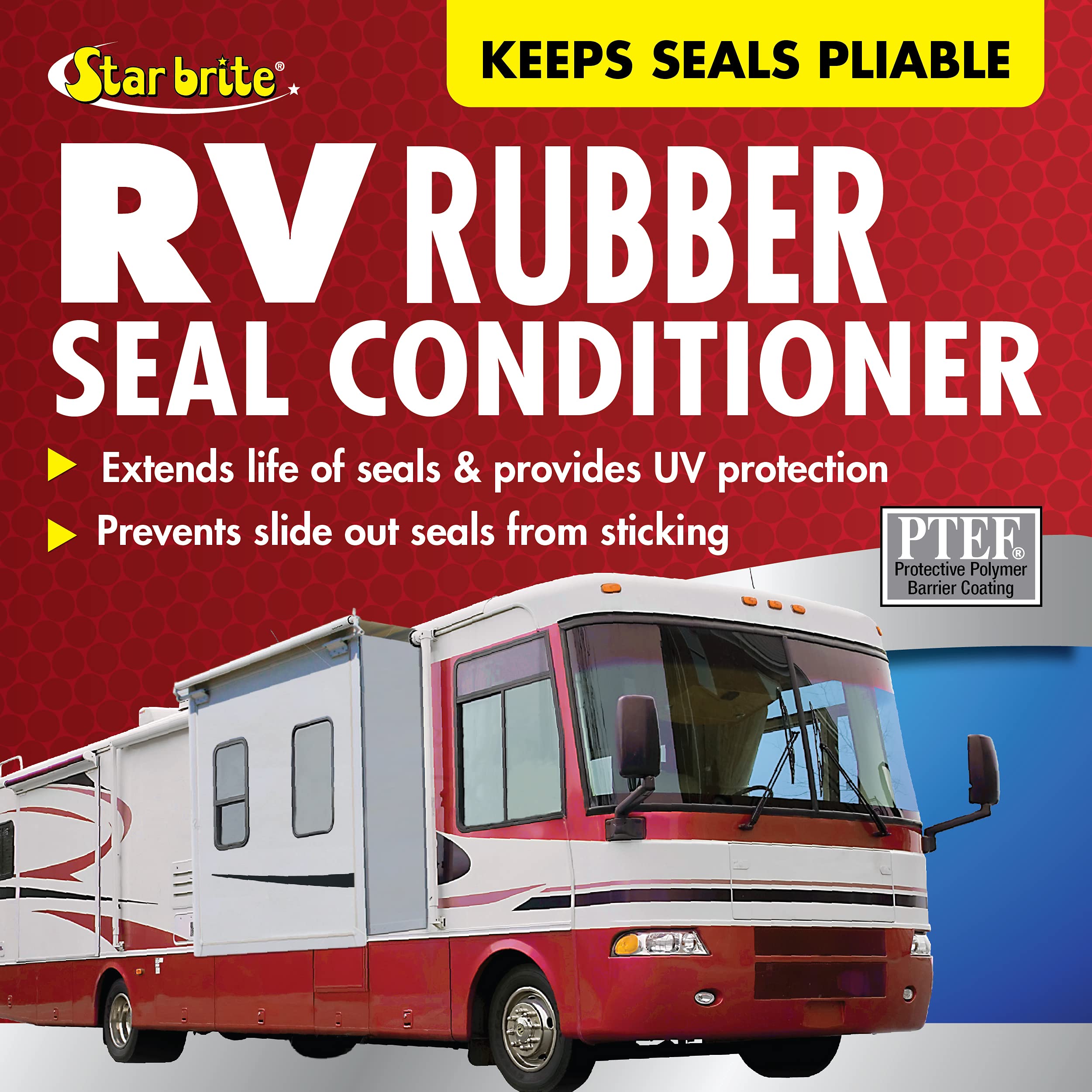 STAR BRITE applying conditioner to RV slide-out seal for smoother operation