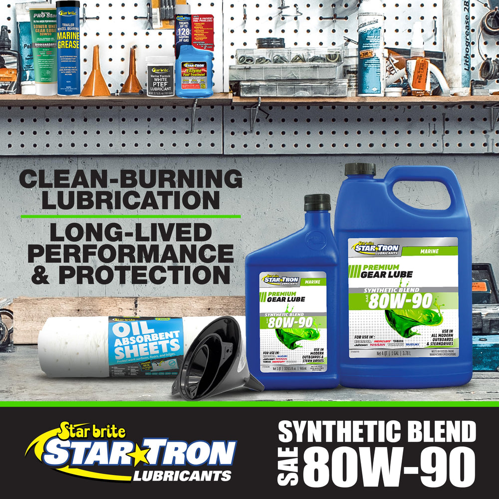 STAR BRITE bottle alongside a fill tube accessory for clean lower unit filling