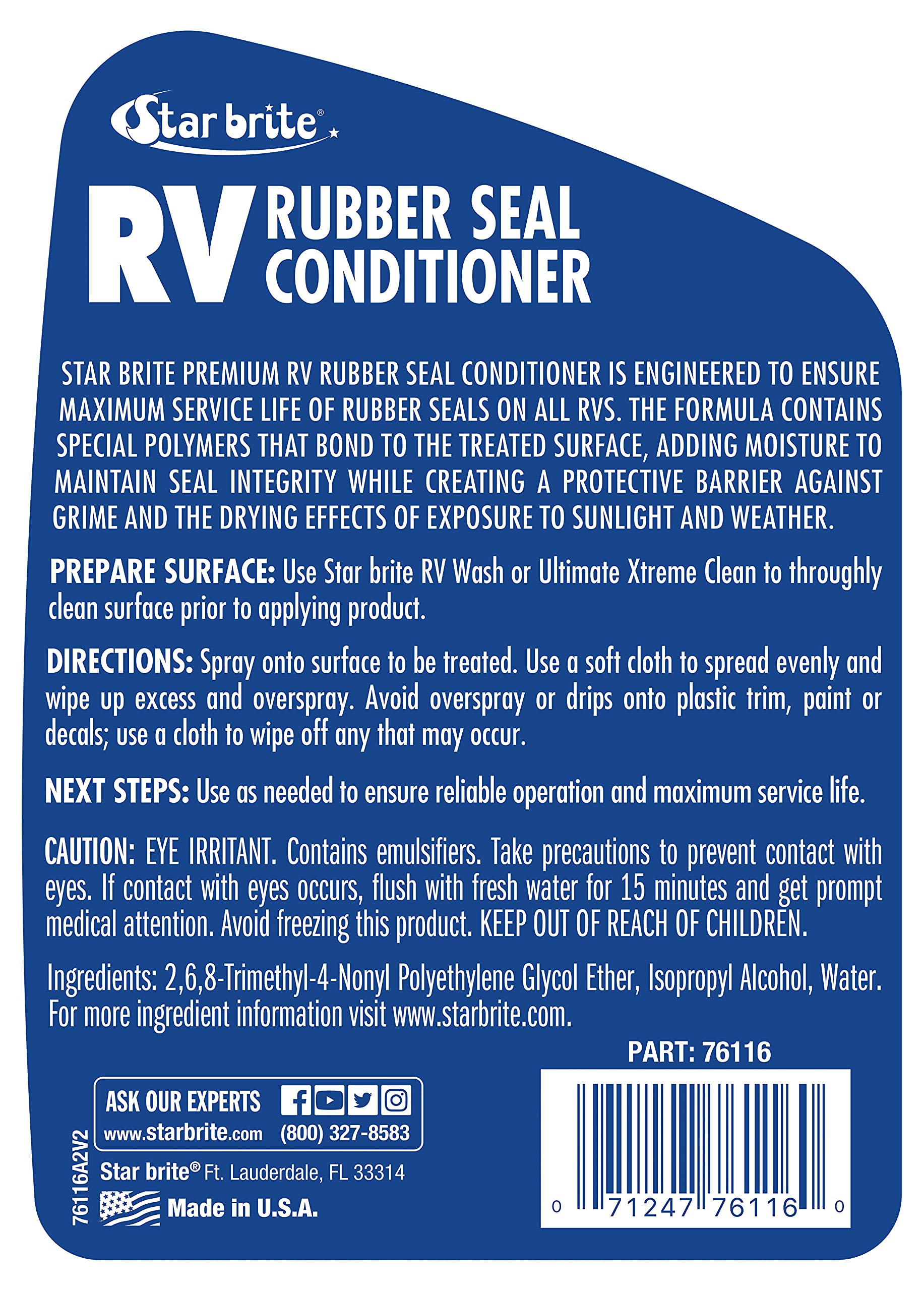 STAR BRITE close-up of conditioner on rubber texture demonstrating restored pliability