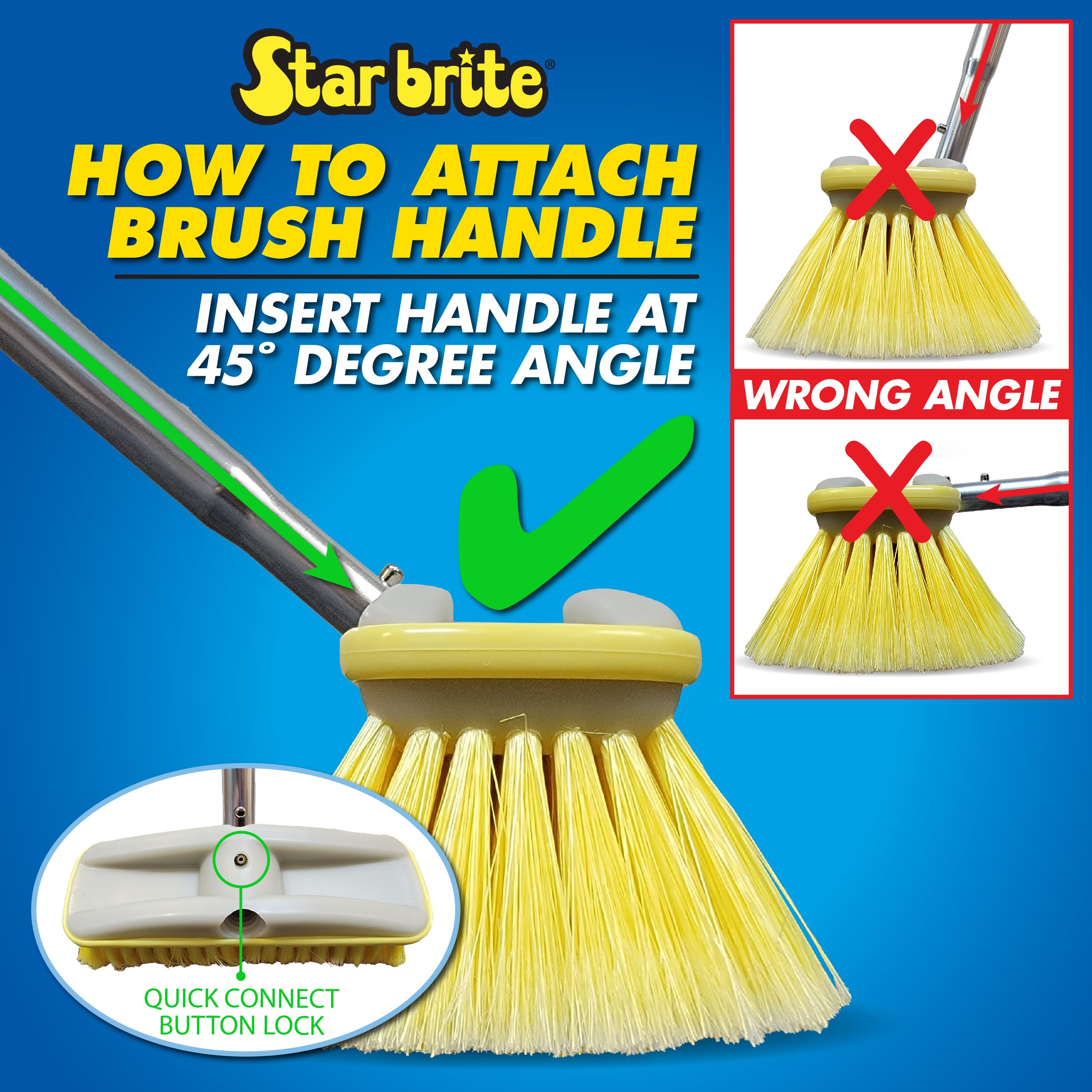 STAR BRITE brush attached to Extend-A-Brush handle for extended reach