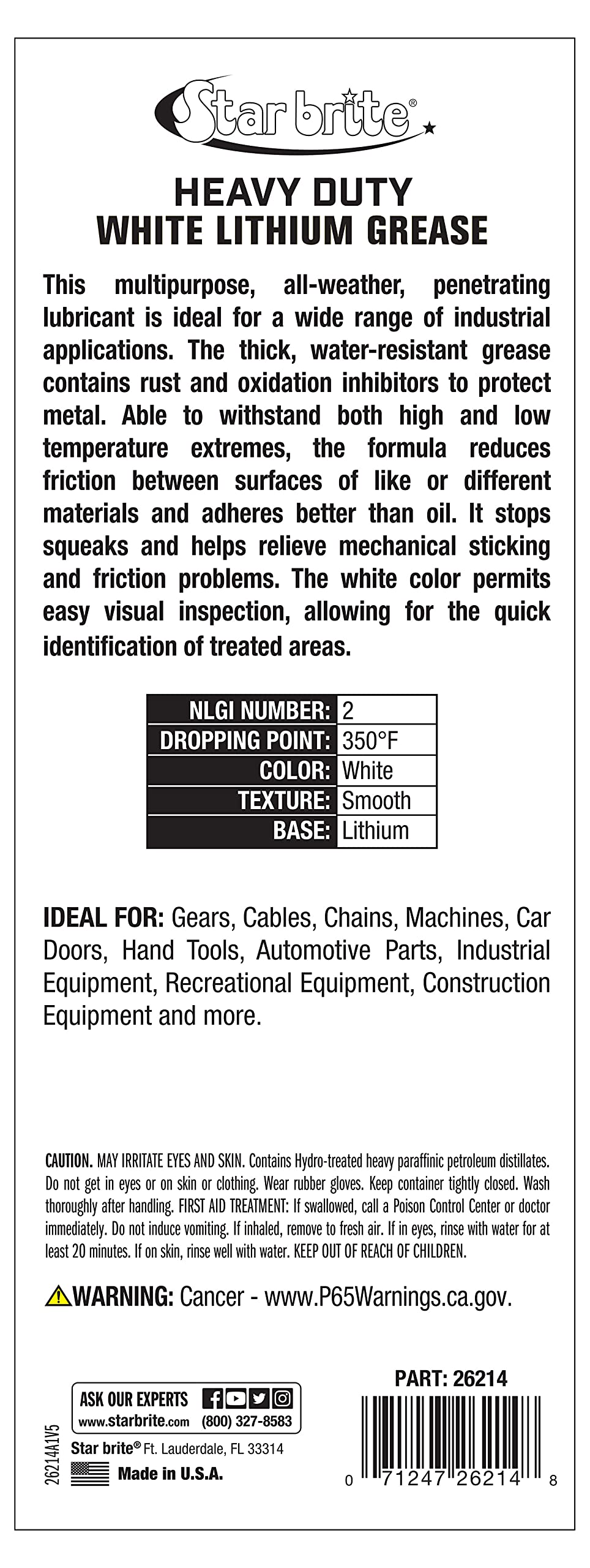 STAR BRITE cartridge close-up highlighting grease gun compatibility