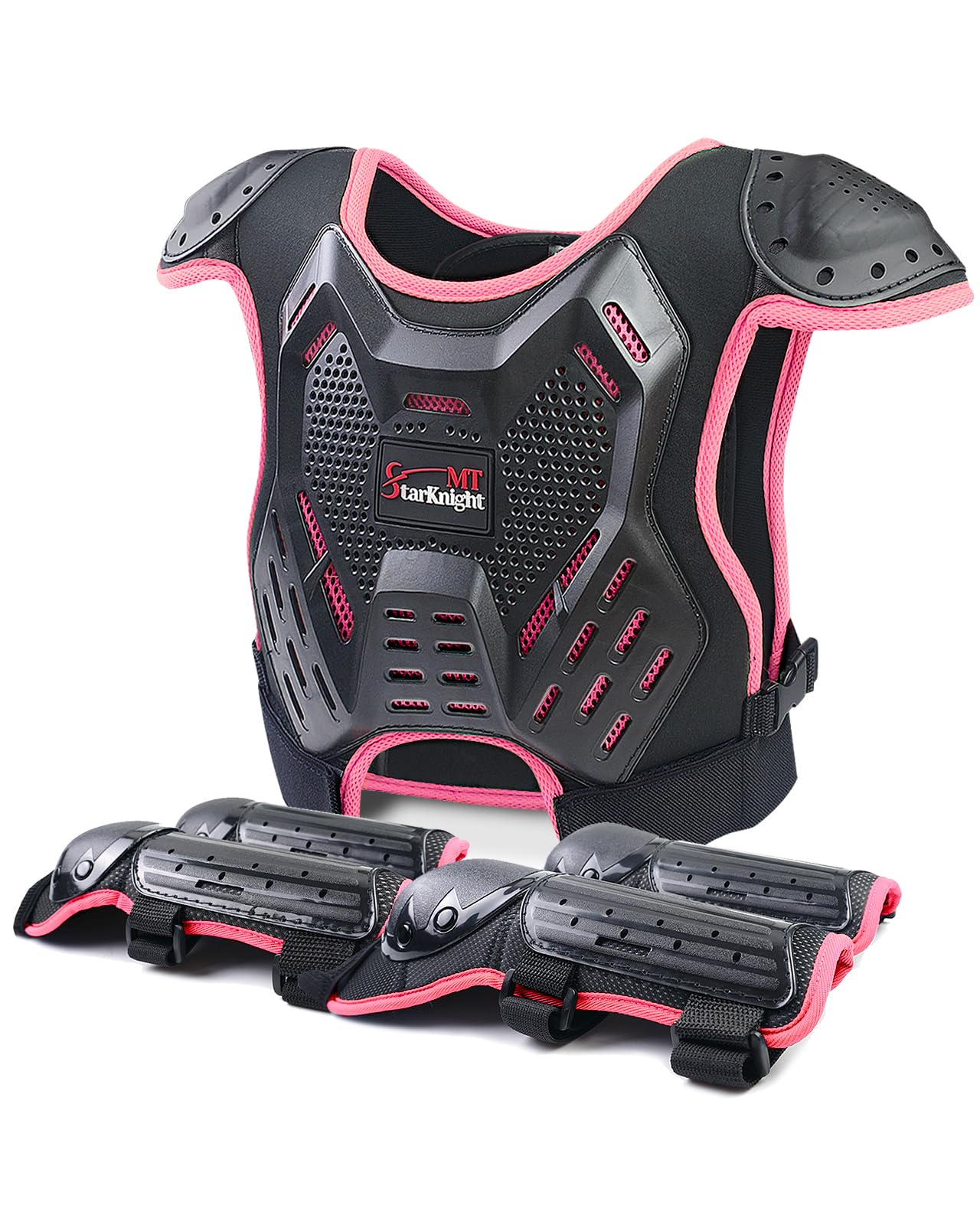 StarknightMT front view chest protector showing full-coverage safety