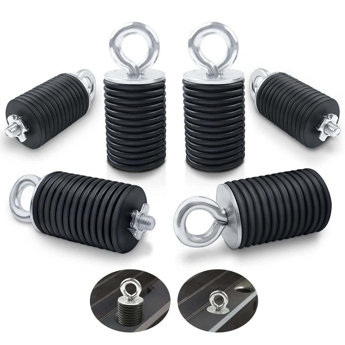 StarknightMT front view of six-pack anchors showing hardware and compact design benefit