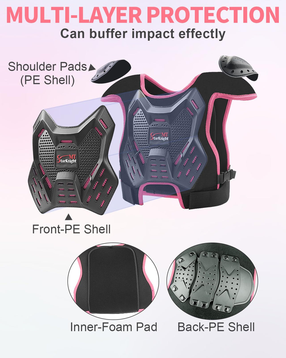 StarknightMT inner EVA foam and mesh lining for breathable comfort