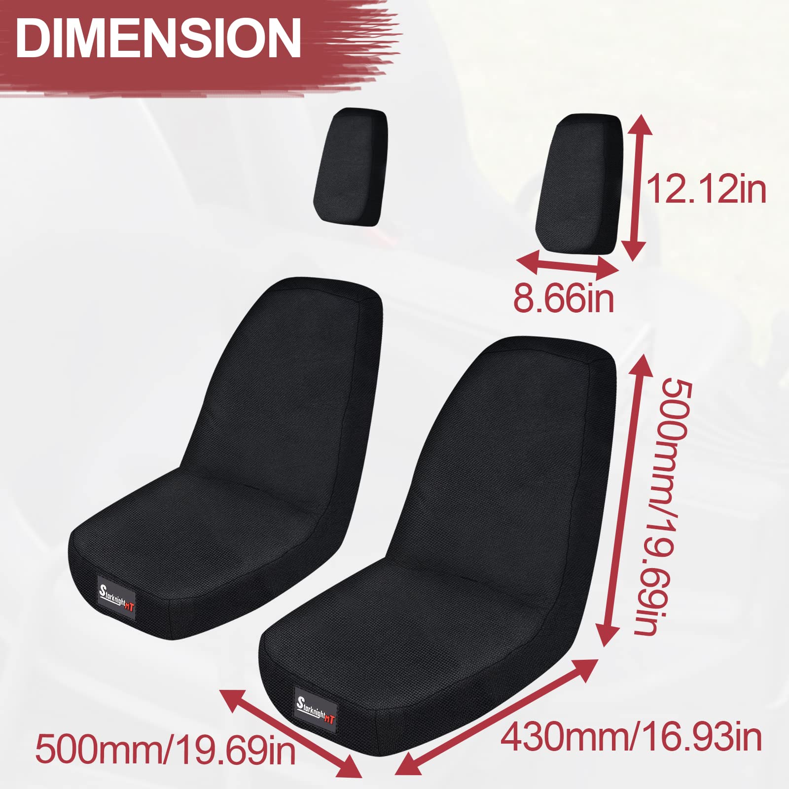 StarknightMT scale comparison beside a ruler showing seat cover sizing accuracy