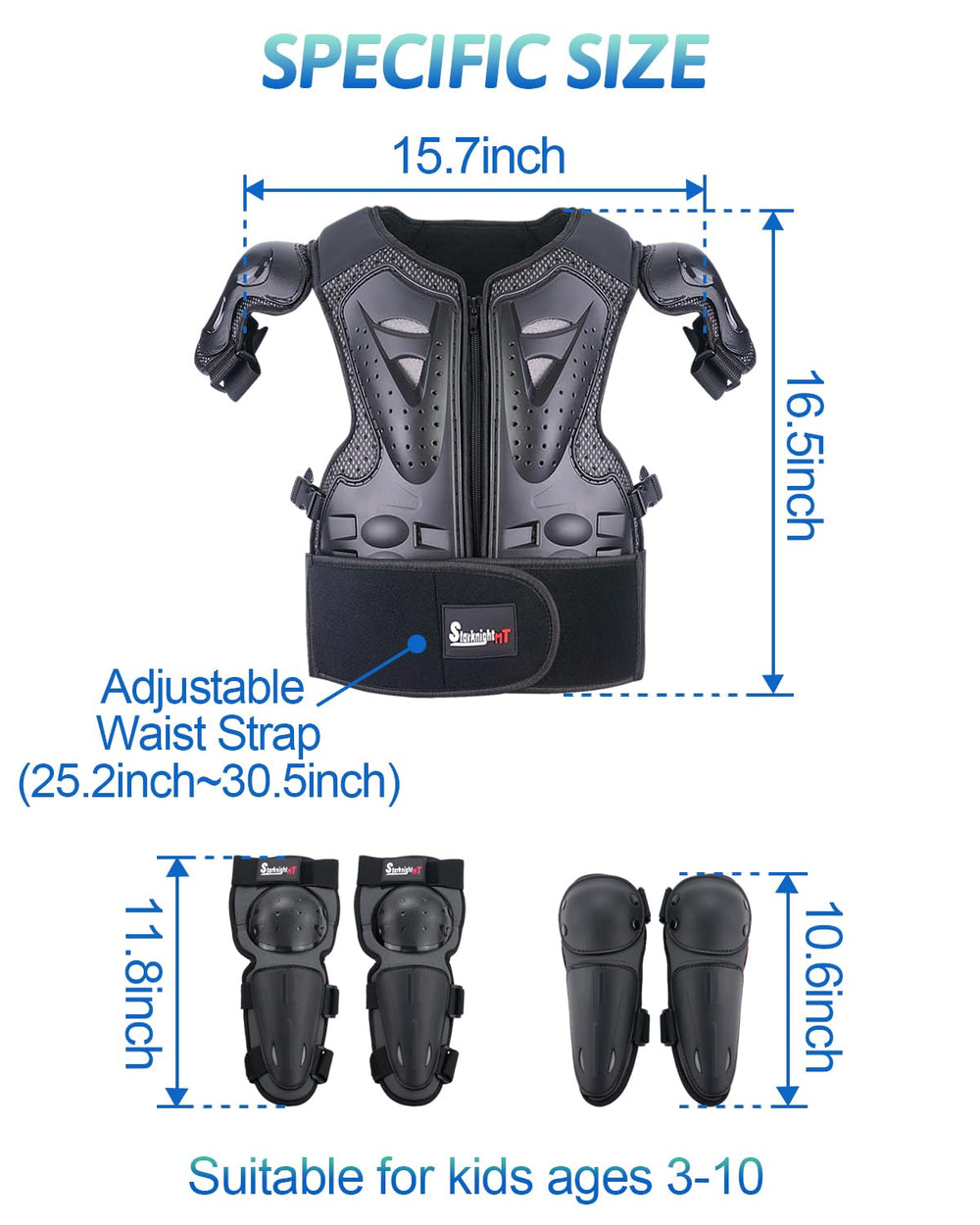StarknightMT size comparison with child hand showing adjustable fit benefits