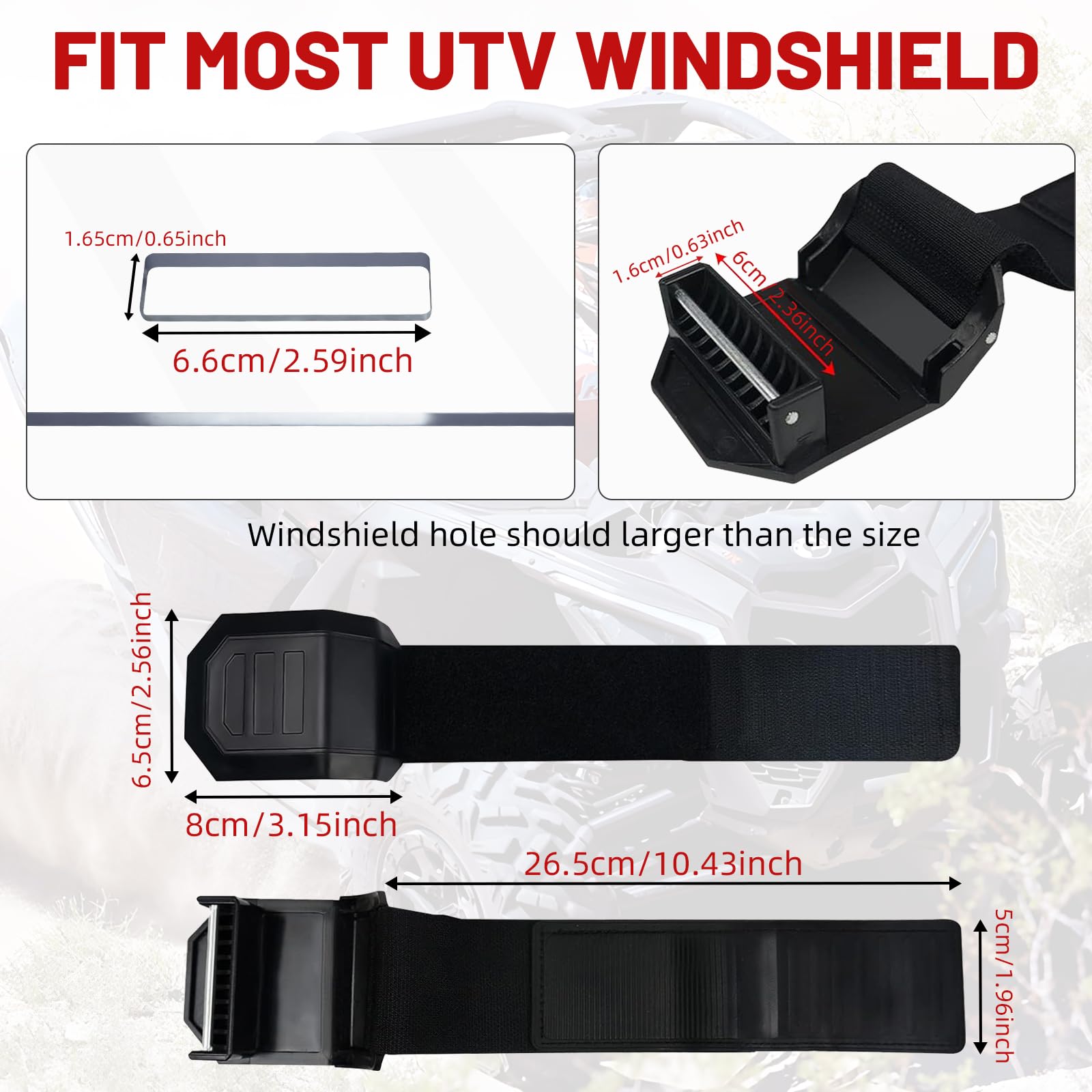StarknightMT extended 10.4-inch strap laid out to show reach and secure fit benefit