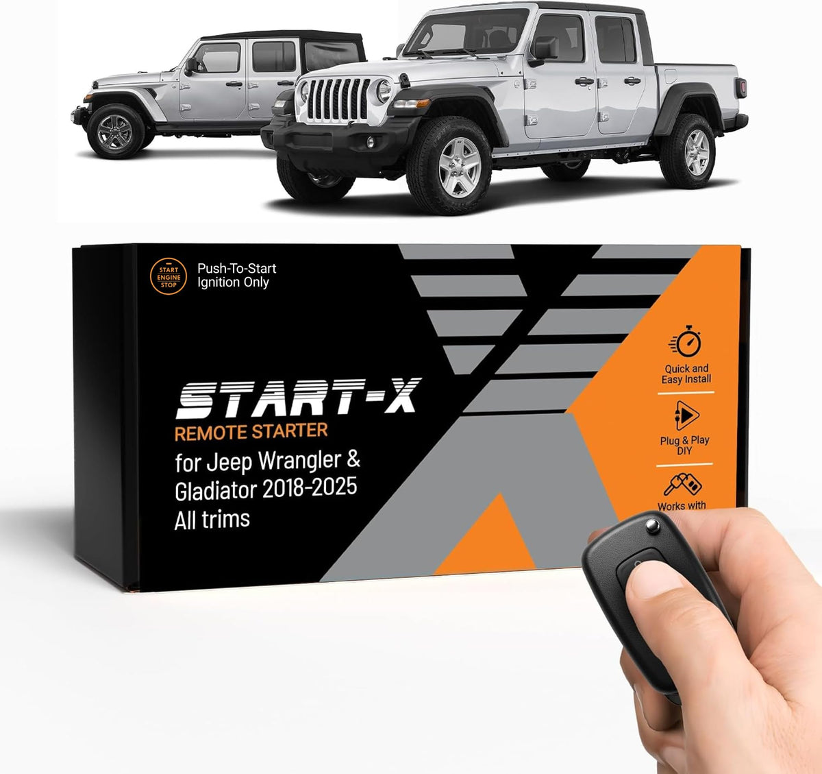 Start-X front kit box showing components and easy install benefit