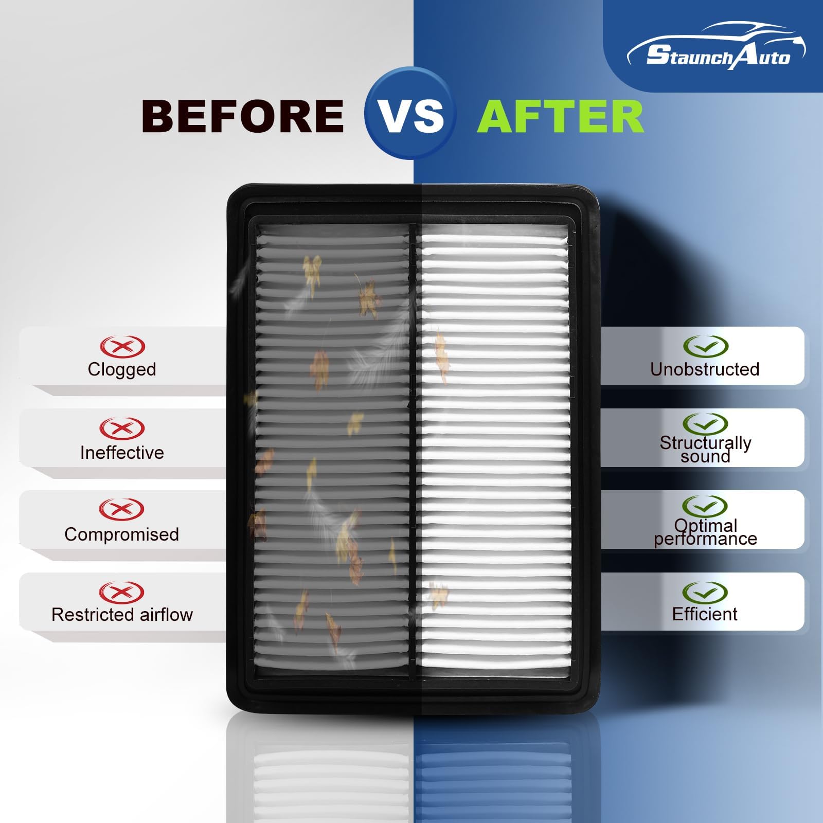 StaunchAuto filters in a Rogue driving city streets for cleaner engine and cabin air