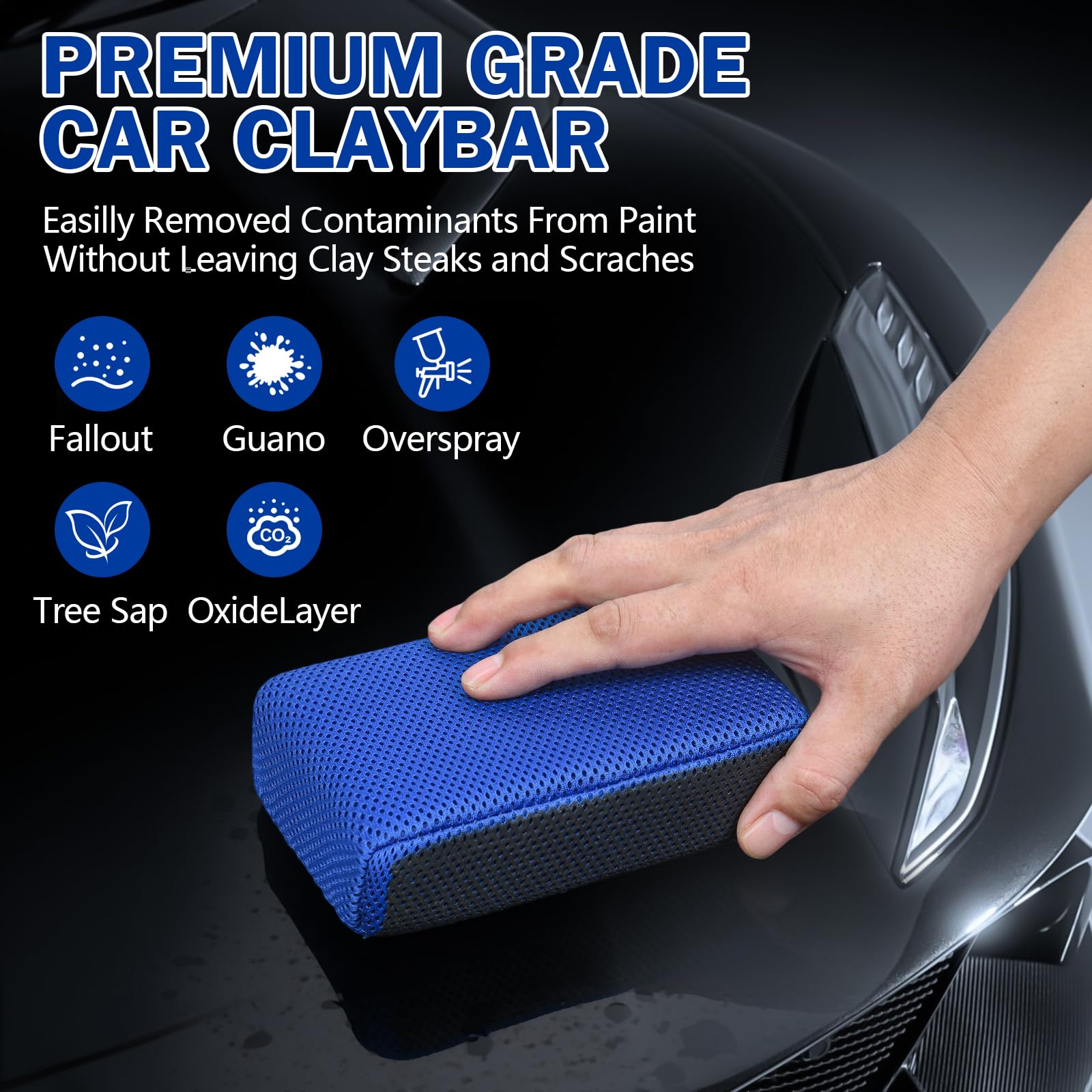 Stemni ergonomic foam grip held in hand for comfortable detailing