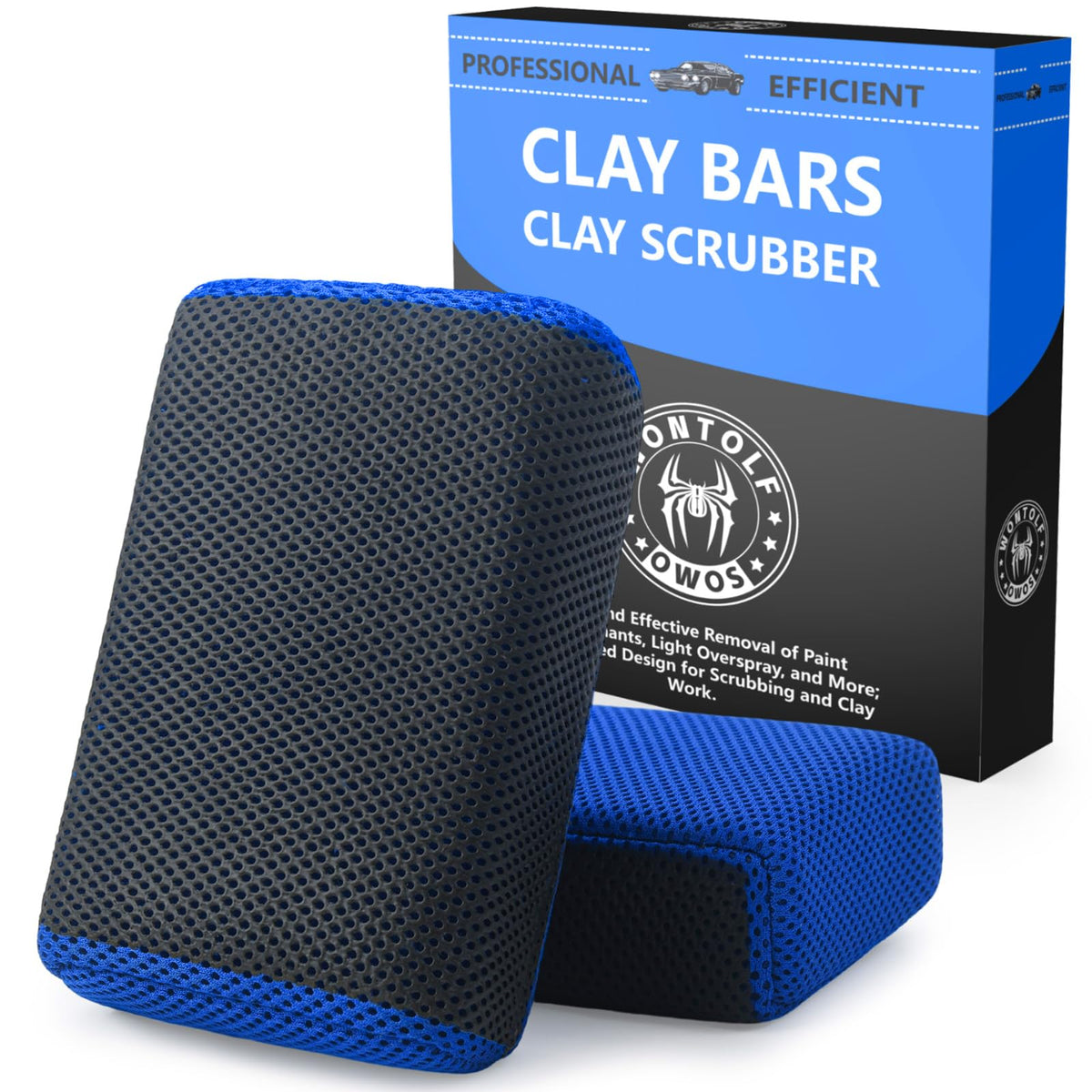 Stemni front packaging showing two reusable clay scrubbers and benefits