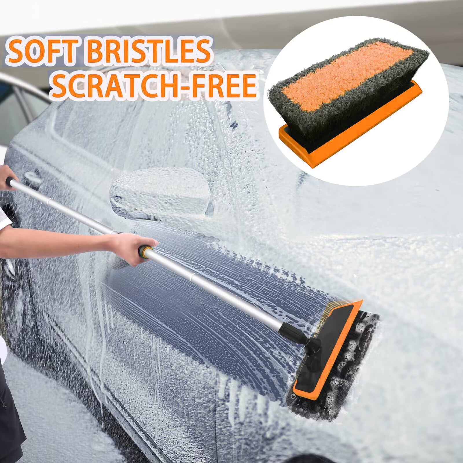Stemni rubber squeegee clearing water for streak-free glass