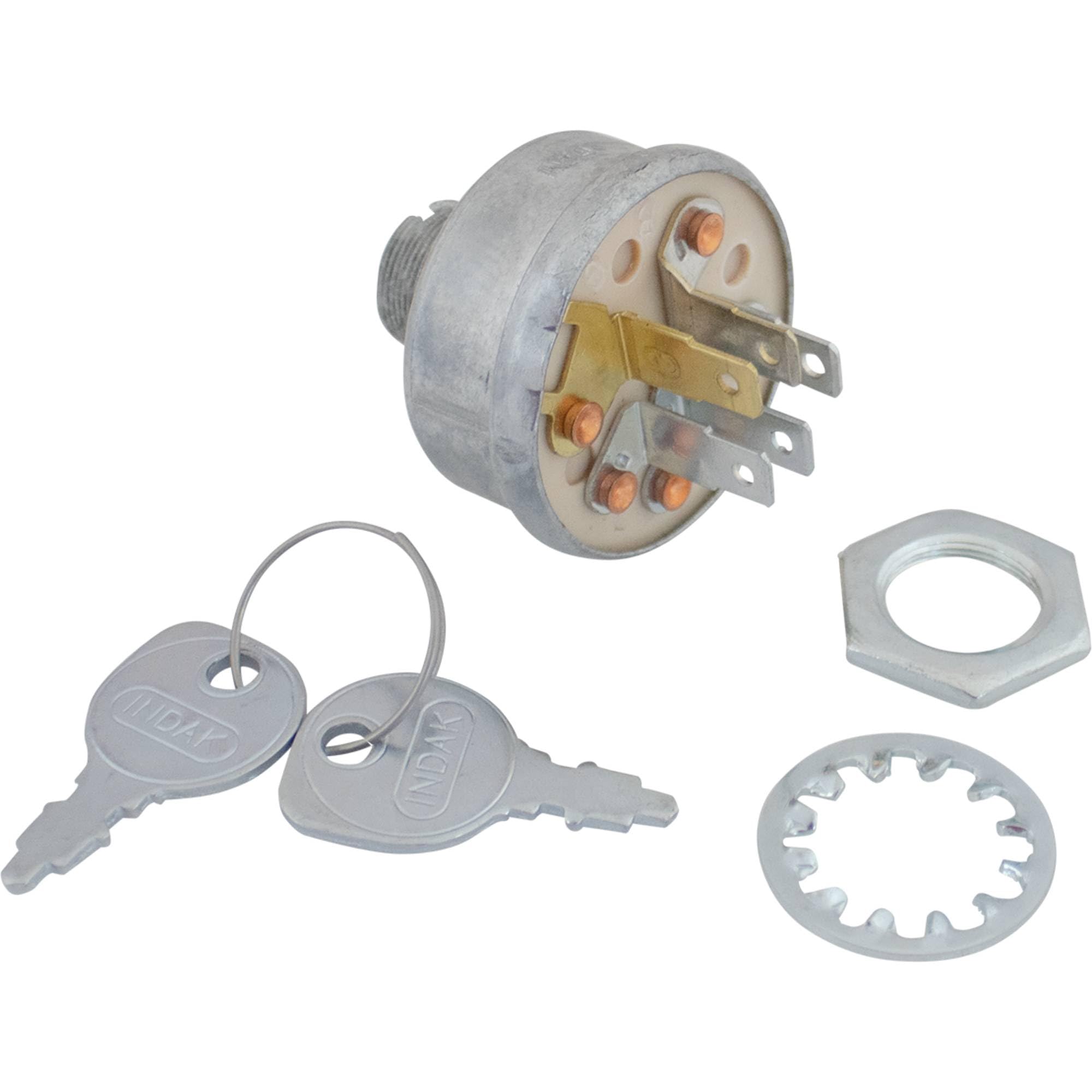 Stens ignition switch front view showing key slot and durable housing for reliable starts