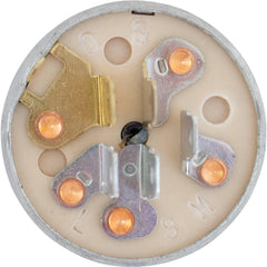 Stens ignition switch mounted in mower dash demonstrating fit on commercial equipment