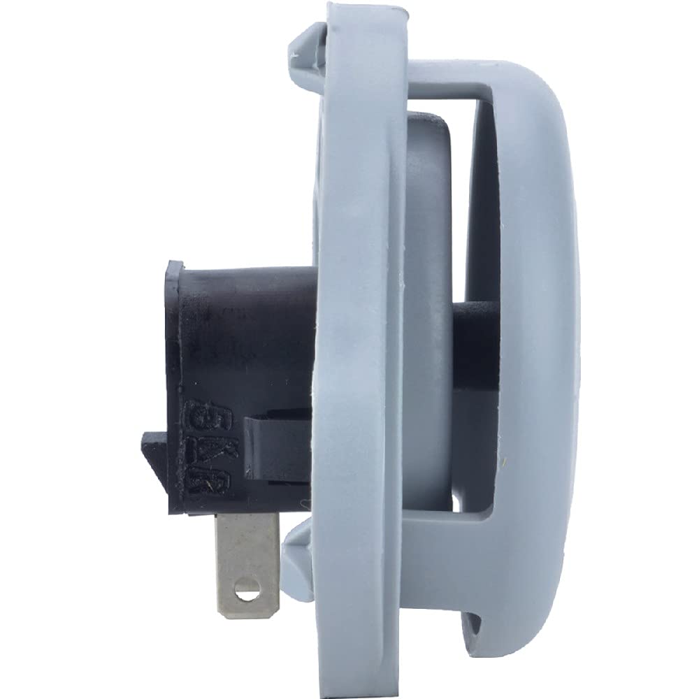 Stens seat switch connector close-up showing Delta Systems connector and clear wiring benefit