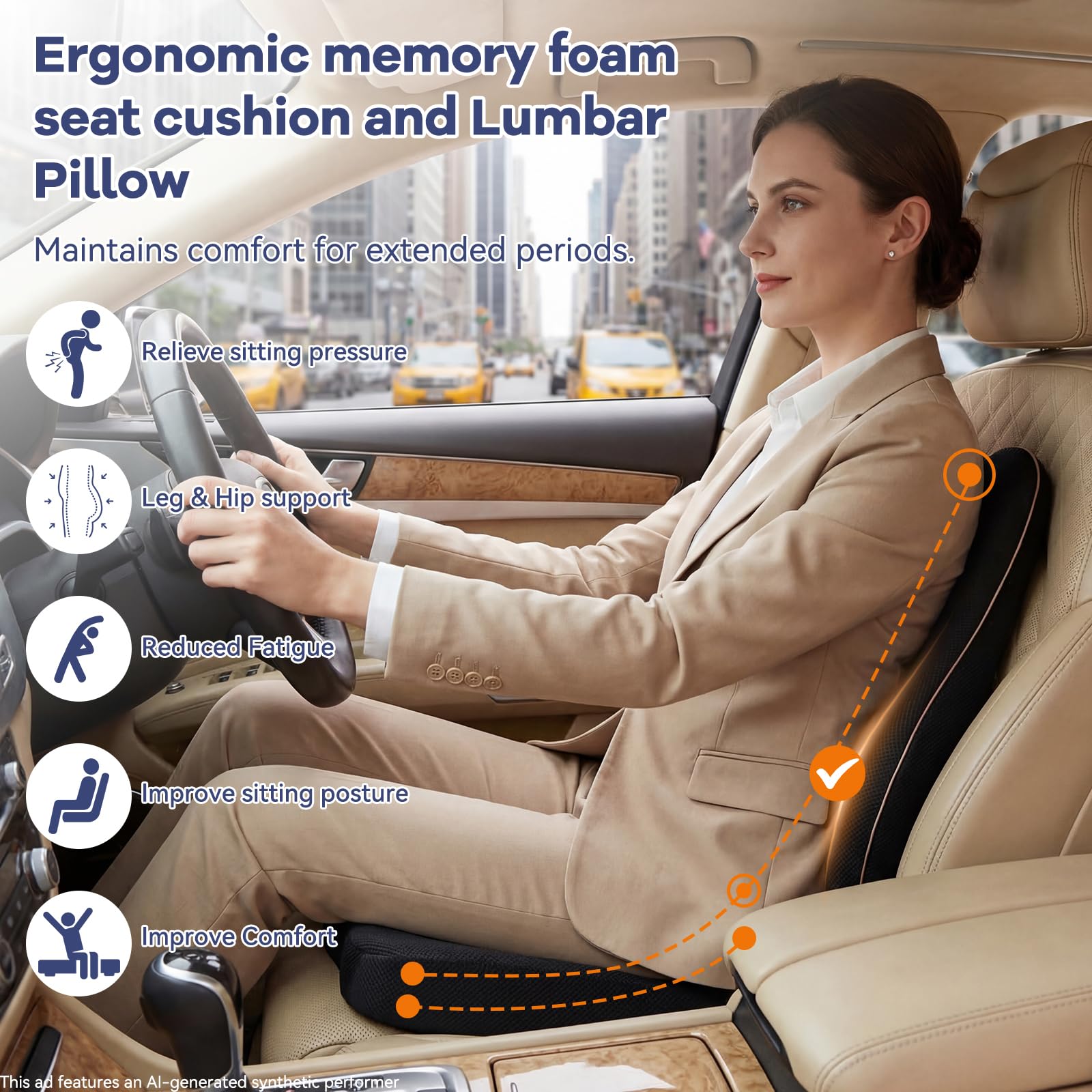 Stepxi installed in a car seat demonstrating stable fit for long drives